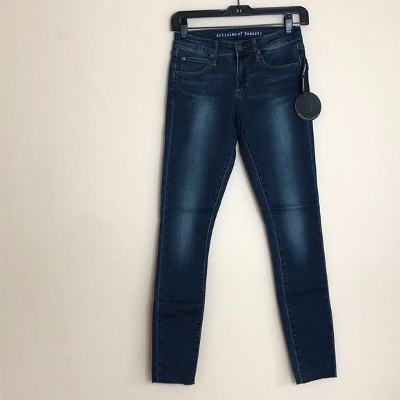Articles Of Society Denim - Articles of Society Sarah Skinny Cut Off Hem Jeans